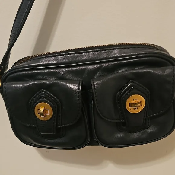Marc Jacobs Black Crossbody Bag with Gold Accents - Picture 2 of 6